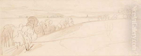 The Aqueduct Of Claudia, The Roman Campagna, Italy Oil Painting by Edward Lear