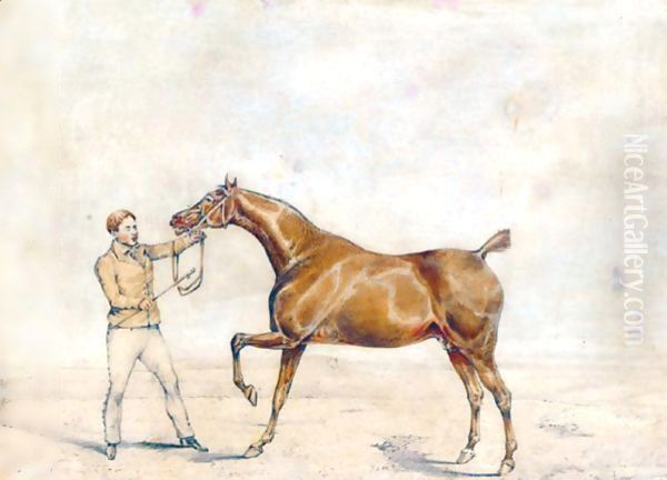 A Horse And A Jockey Oil Painting by Henry Thomas Alken