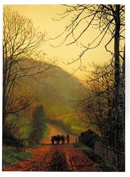 Forge Valley Near Scarborough Oil Painting by John Atkinson Grimshaw