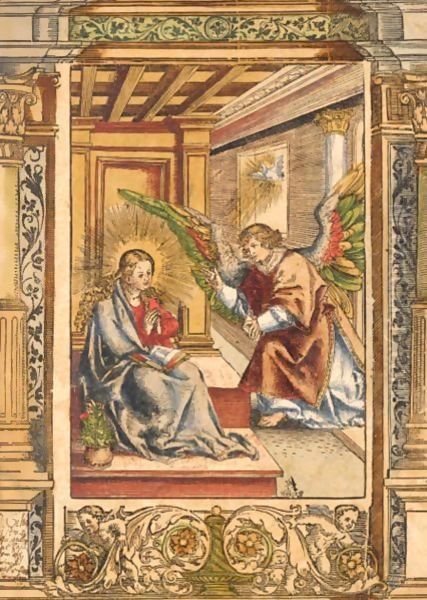 The Annunciation (Hollstein 6) Oil Painting by Lucas The Elder Cranach