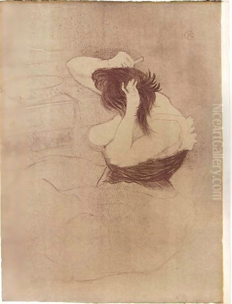 Femme Qui Se Peigne Oil Painting by Henri De Toulouse-Lautrec