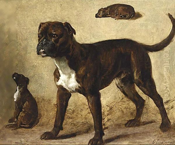 Study Of Boxers Oil Painting by Otto Eerelman