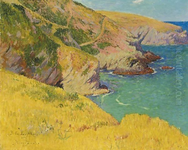 Belle-Ile-En-Mer, Falaises Oil Painting by Henri Moret