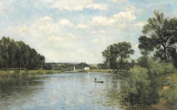 Les Bords De La Marne Oil Painting by Stanislas Lepine