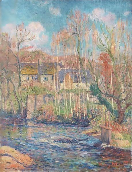 Le Printemps A Pont Aven Oil Painting by Henri Moret