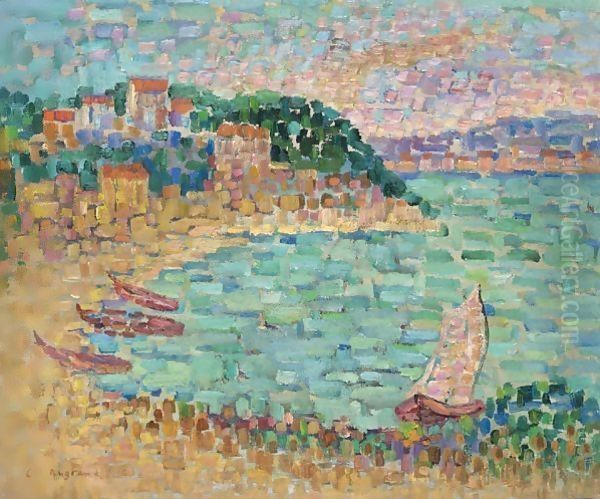 Le Petit Port Oil Painting by Charles Angrand