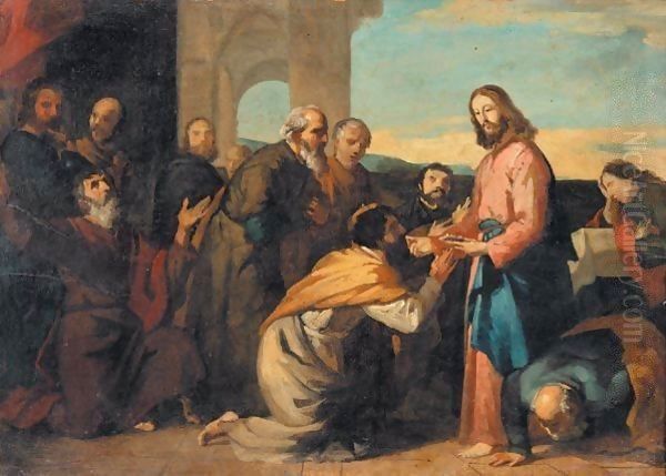 La Comunione Degli Apostoli Oil Painting by Vincenzo Camuccini