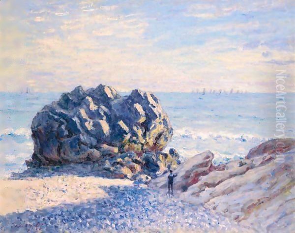 Storr Rock, Lady's Cove - Le Soir Oil Painting by Alfred Sisley