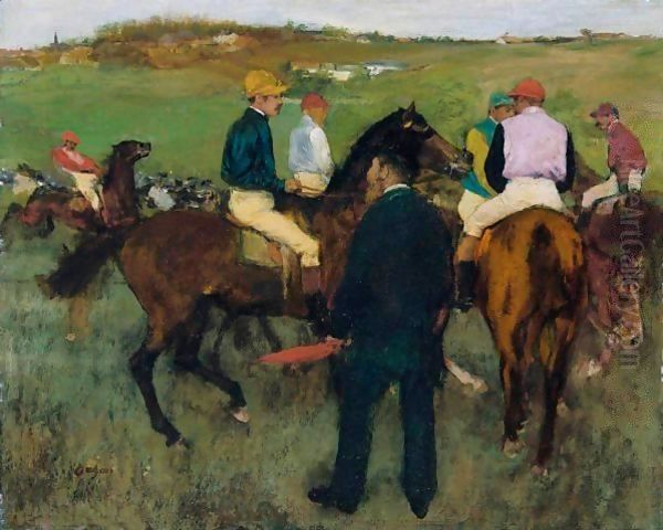 Les Chevaux De Courses Oil Painting by Edgar Degas