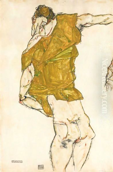 Bewegung (Movement) Oil Painting by Egon Schiele