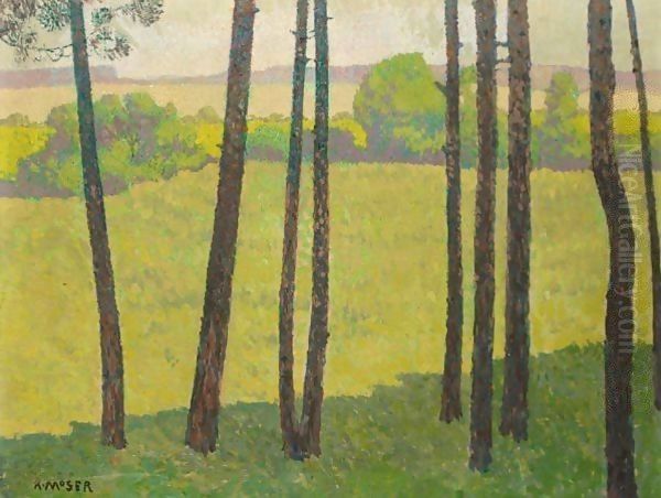 Eine Waldlandschaft (Wooded Landscape) Oil Painting by Koloman Moser