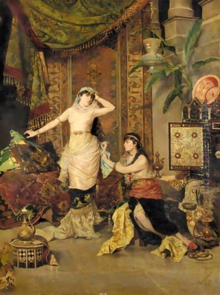 La Couture Orientaliste Oil Painting by W. Etienne