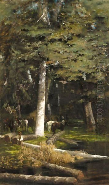 Nella Foresta Oil Painting by Giuseppe de Nittis