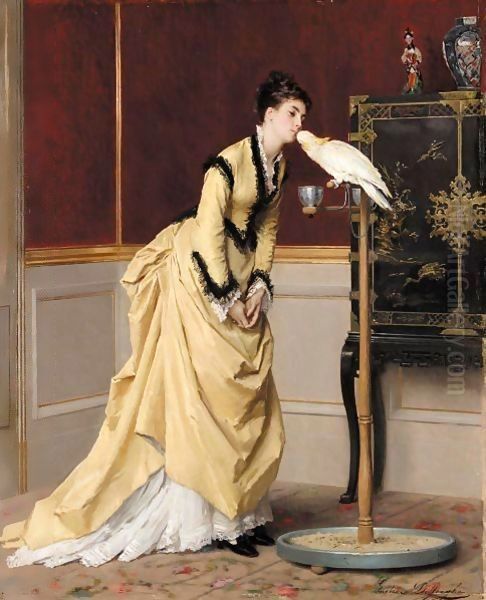 Le Baiser Oil Painting by Gustave Leonhard de Jonghe