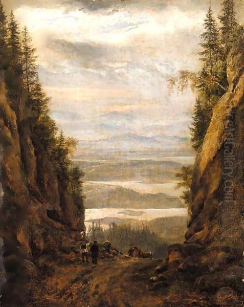 Utsikt Fra Krokkleiva (View From Krokkleiva, Norway) Oil Painting by Johan Christian Clausen Dahl