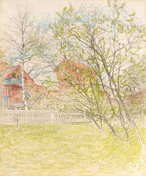 Brygghuset (The Log Cabin) Oil Painting by Carl Larsson