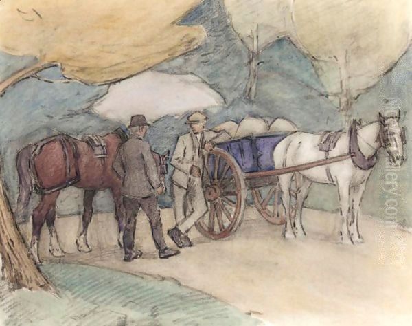 The Miller's Cart Oil Painting by Robert Polhill Bevan