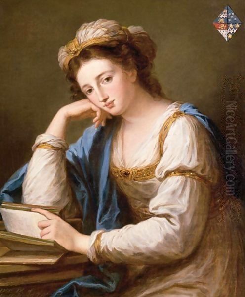 Portrait Of Lady Louisa Dorothea Holroyd (Died 1854) Oil Painting by Angelica Kauffmann