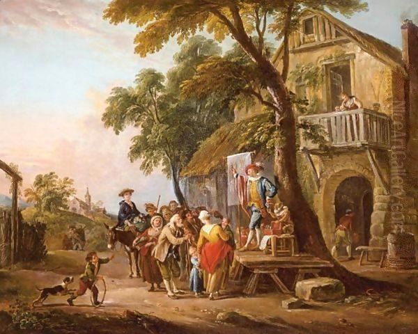 A Quack Doctor In A Village Oil Painting by Jean-Baptiste Lallemand