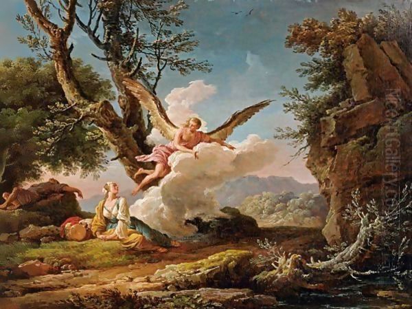 The Banishment Of Hagar And Ishmael Oil Painting by Claude-joseph Vernet