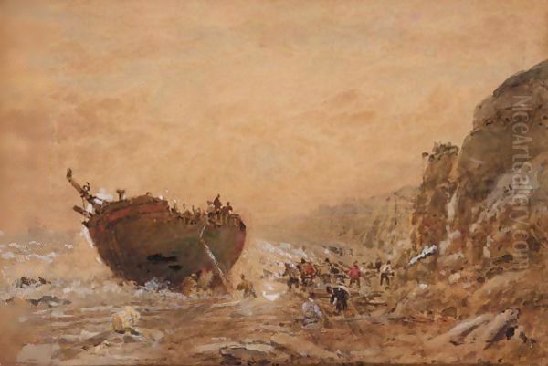 Study For The Wreck Oil Painting by Frederick Nash