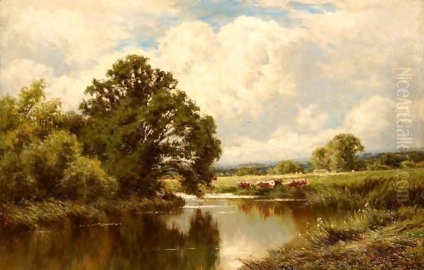 Near Great Marlow On Thames Oil Painting by Henry Hillier Parker