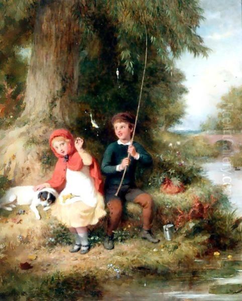 The Little Angler Oil Painting by George Bernard O'Neill