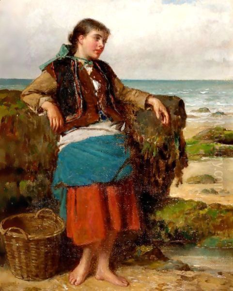 The Oyster Gatherer Oil Painting by Haynes King