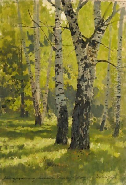 Birch Grove Oil Painting by Isaak Ilyich Levitan