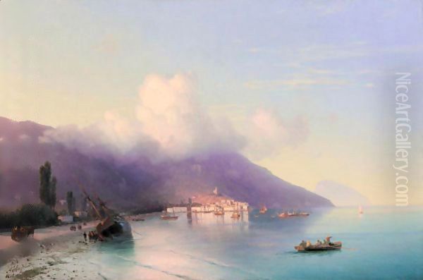 View Of Yalta Oil Painting by Ivan Konstantinovich Aivazovsky