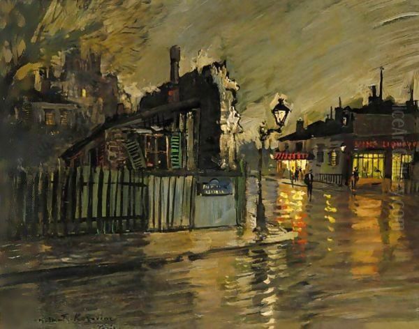 Rue Du Moulin Des Pres Oil Painting by Konstantin Alexeievitch Korovin