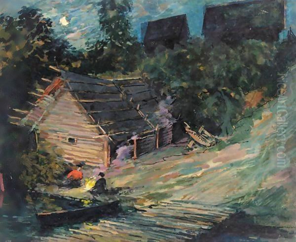 By The Campfire Oil Painting by Konstantin Alexeievitch Korovin