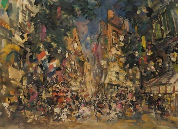 Parisian Night Life Oil Painting by Konstantin Alexeievitch Korovin