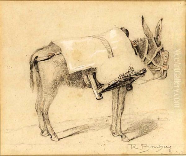 A Donkey Oil Painting by Rosa Bonheur