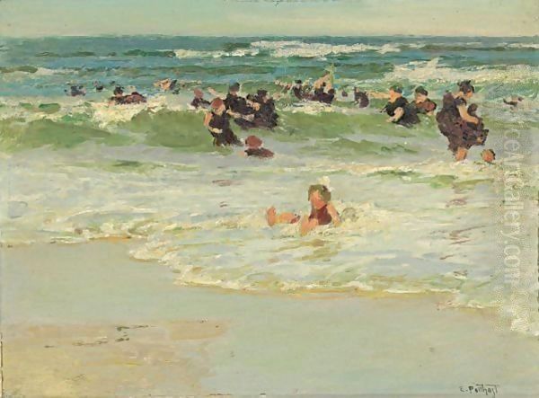 Child In Surf Oil Painting by Edward Henry Potthast