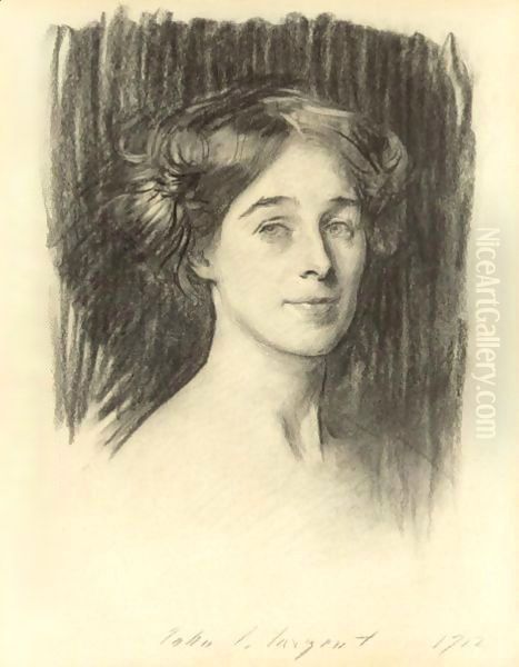 Portrait Of Mrs. Reginald Grenville Eves Oil Painting by John Singer Sargent