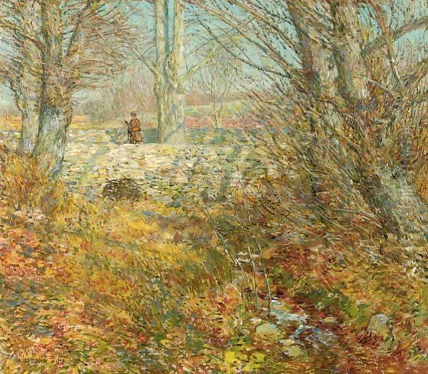 The Stone Bridge, Old Lyme Oil Painting by Frederick Childe Hassam