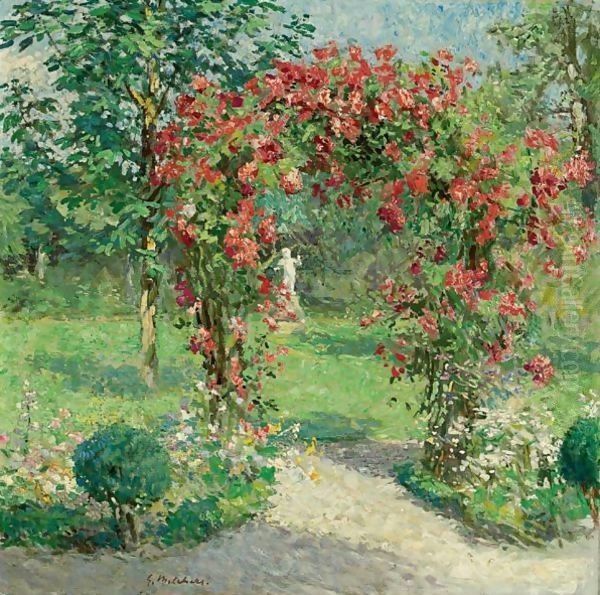 The Crimson Rambler Oil Painting by Gari Julius Melchers