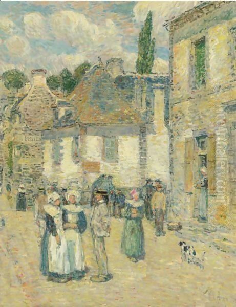 Pont-Aven Oil Painting by Frederick Childe Hassam