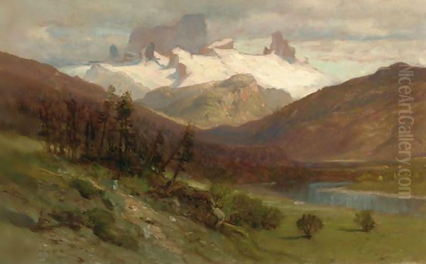 View Of British Columbia Oil Painting by Samuel Colman