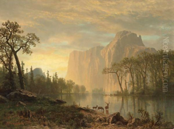 El Capitan, Yosemite Oil Painting by Albert Bierstadt