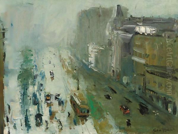 Upper Broadway Oil Painting by George Wesley Bellows