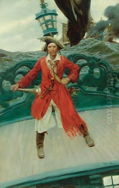 Captain Keitt Oil Painting by Howard Pyle