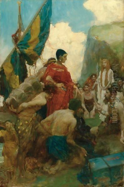 The Phoenician Traders Oil Painting by Howard Pyle