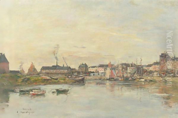 Trouville, Le Port 2 Oil Painting by Eugene Boudin