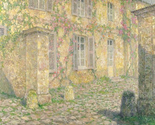 La Maison Aux Roses Oil Painting by Henri Eugene Augustin Le Sidaner