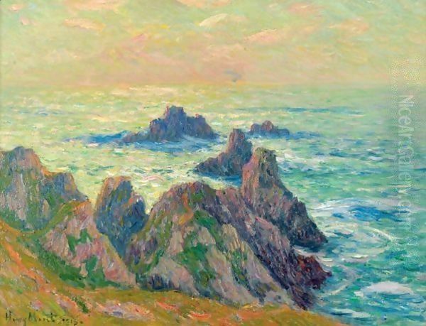 Rochers En Bretagne Oil Painting by Henri Moret