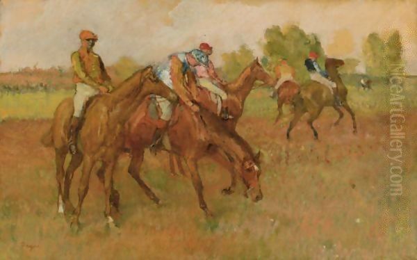 Avant La Course Oil Painting by Edgar Degas