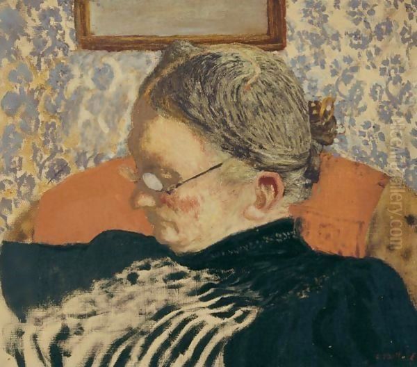 La Mere De Vuillard En Profil Oil Painting by Jean-Edouard Vuillard