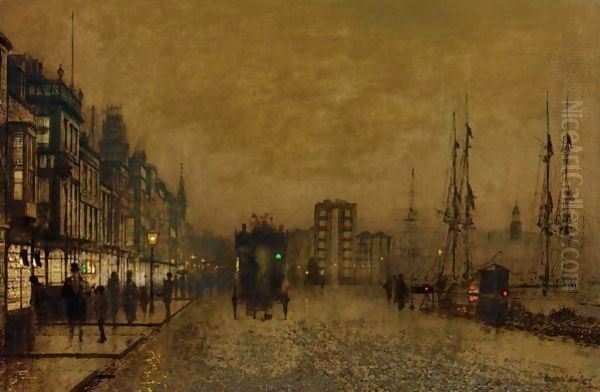 The Broomielaw, Glasgow Oil Painting by John Atkinson Grimshaw